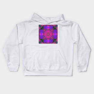 Psychedelic Kaleidoscope Square Purple Pink and Blue Kids Hoodie